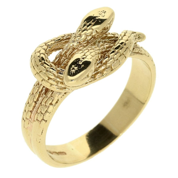 9ct Yellow Gold Snake Ring- Size Q