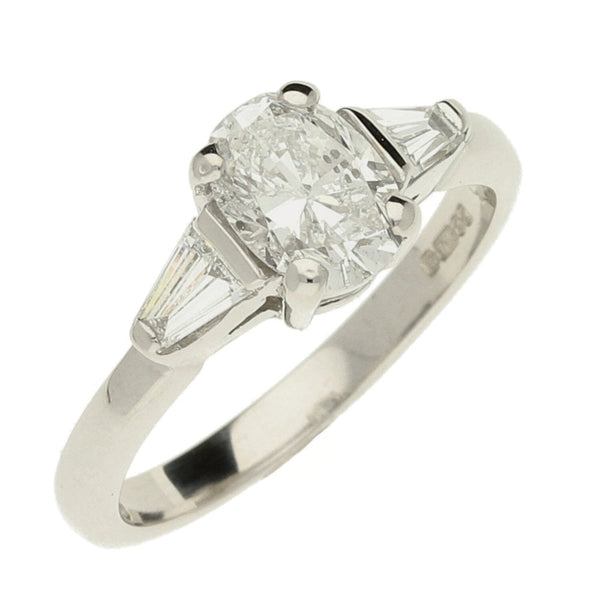 18ct White Gold Ladies Engagement Ring - Size M