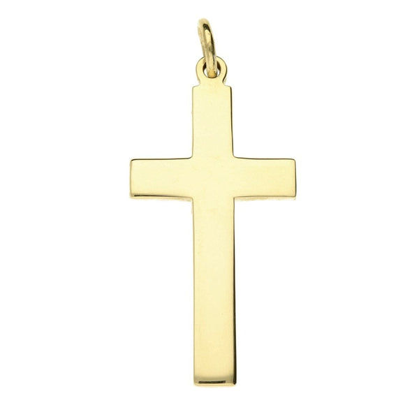 9ct Yellow Gold Plain Block Cross- 6.g