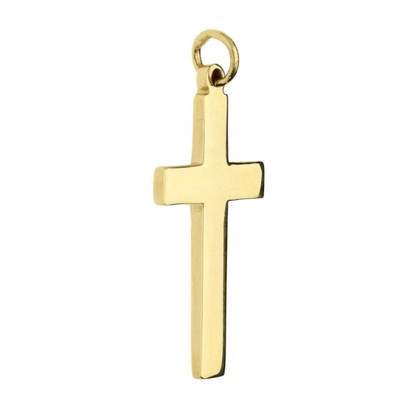 9ct Yellow Gold Plain Block Cross- 6.g