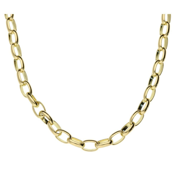 9ct Yellow Gold Gents Oval Belcher Chain 28"