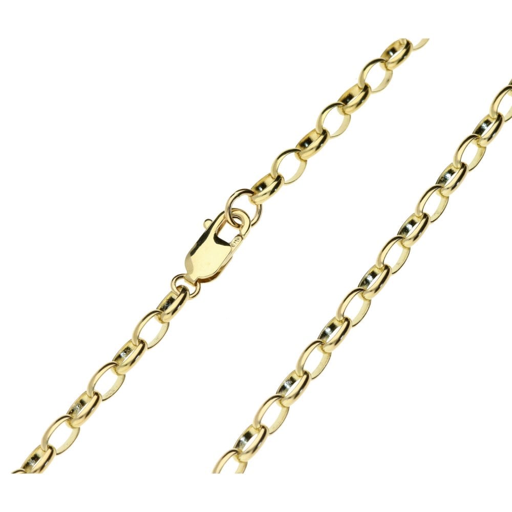 9ct Yellow Gold Gents Oval Belcher Chain 28"