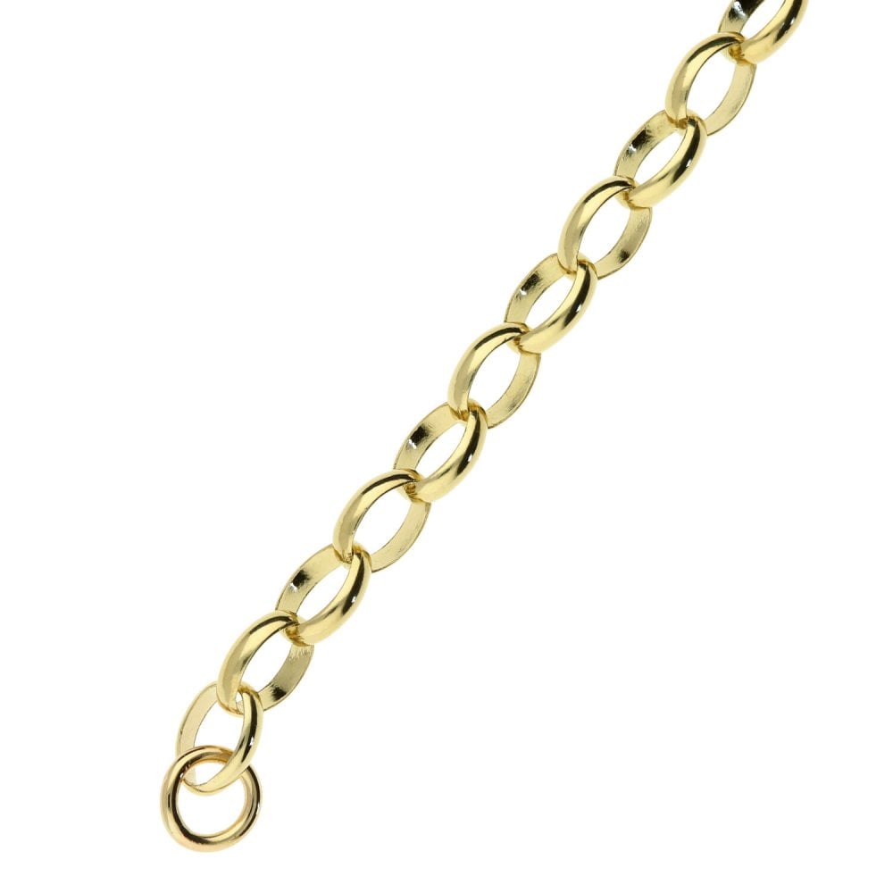 9ct Yellow Gold Ladies Oval Belcher Bracelet  8"
