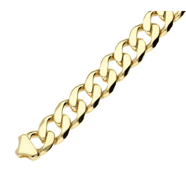 9ct Yellow Gold Gents Curb Bracelet- 8" - 39.5g