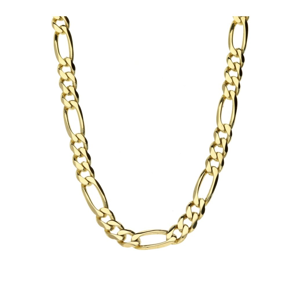 9ct Yellow Gold Ladies Figaro Chain - 20" - 16.2g