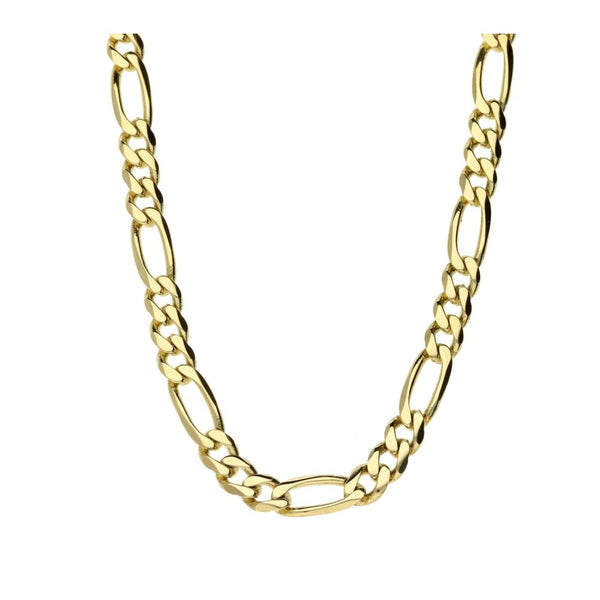 9ct Yellow Gold Ladies Figaro Chain - 20" - 16.2g