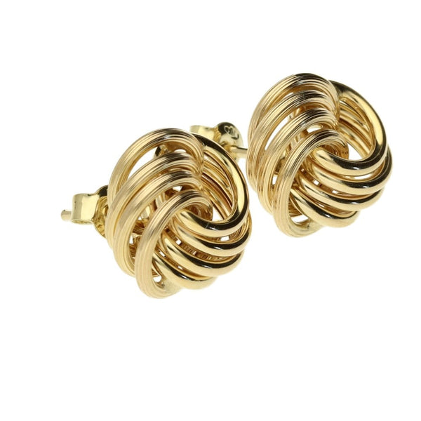 9ct Yellow Gold Large Knot Stud Earrings - 1.3g