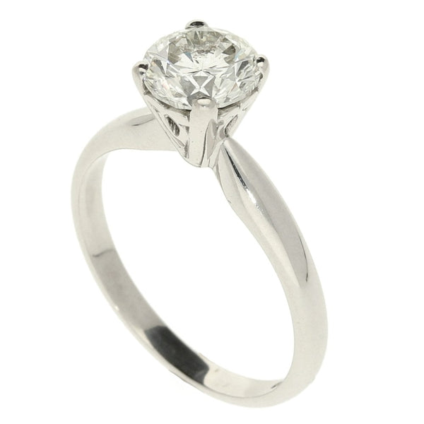 18ct White Gold Ladies Diamond Solitaire Ring - Size K