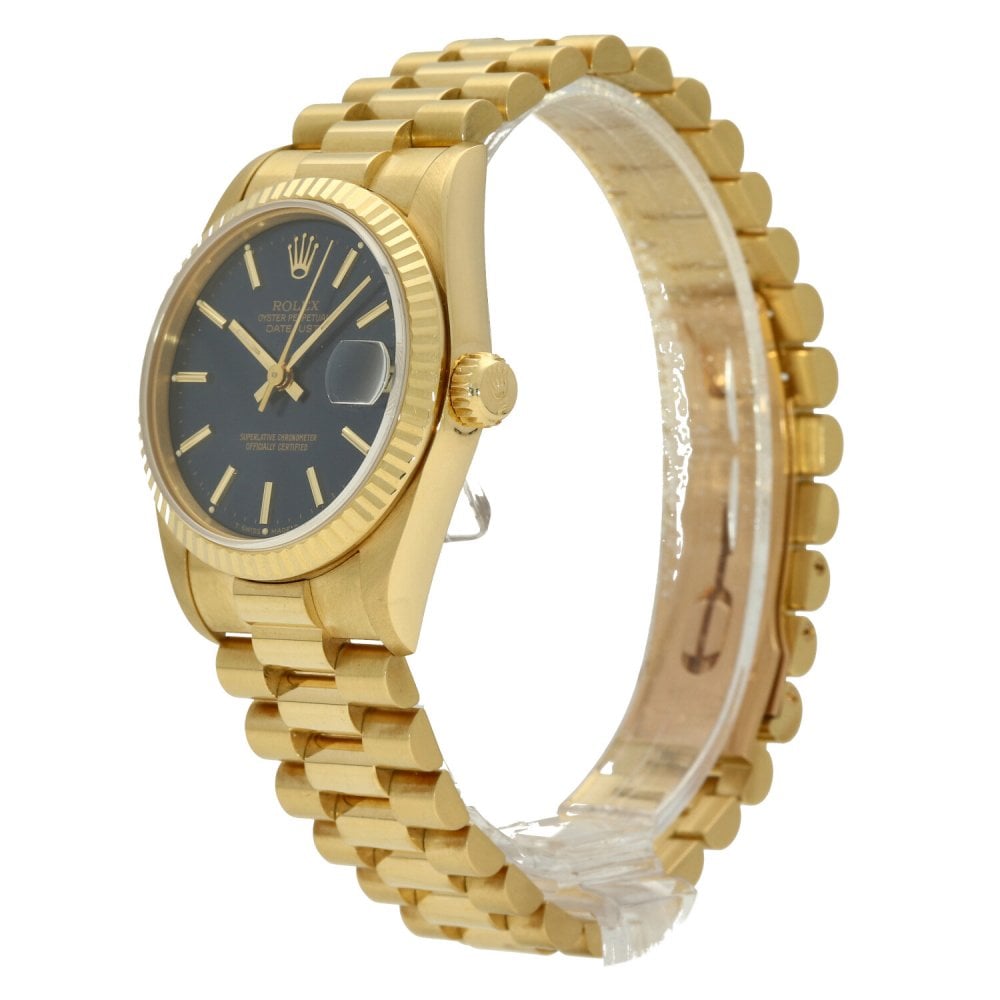 Datejust 68278 - 18ct Gold Mid Size Watch - Blue Dial - 1991