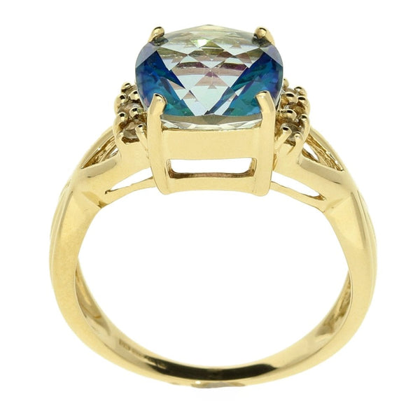 9ct Yellow Gold Mystic Topaz Dress Ring - Size N
