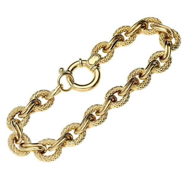 9ct Yellow Gold Hollow Fancy Curb Bracelet -16.0g