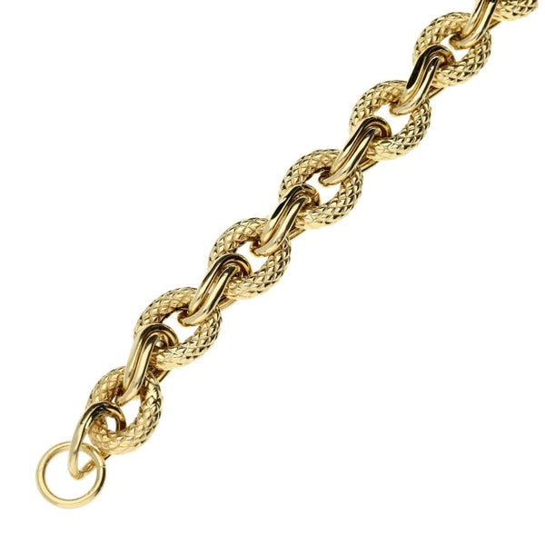 9ct Yellow Gold Hollow Fancy Curb Bracelet -16.0g