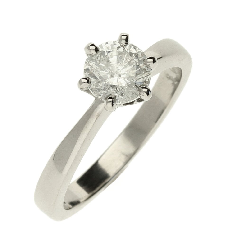 Platinum Brilliant Cut Diamond Ring - Size N1/2