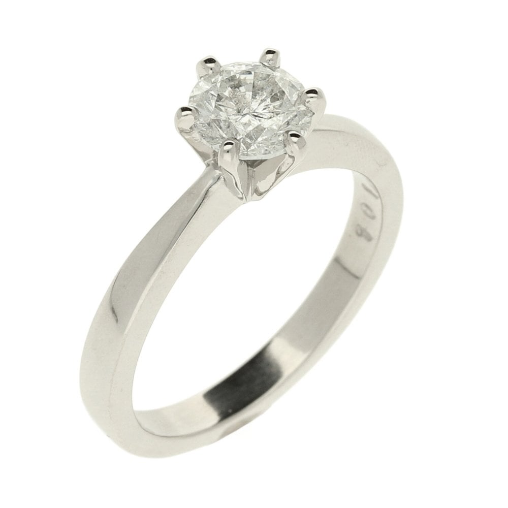 Platinum Brilliant Cut Diamond Ring - Size N1/2