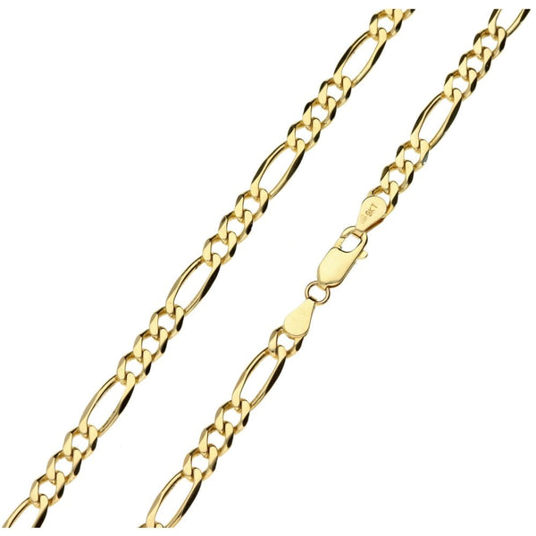 9ct Yellow Gold Ladies Figaro Chain - 18" - 15.2g