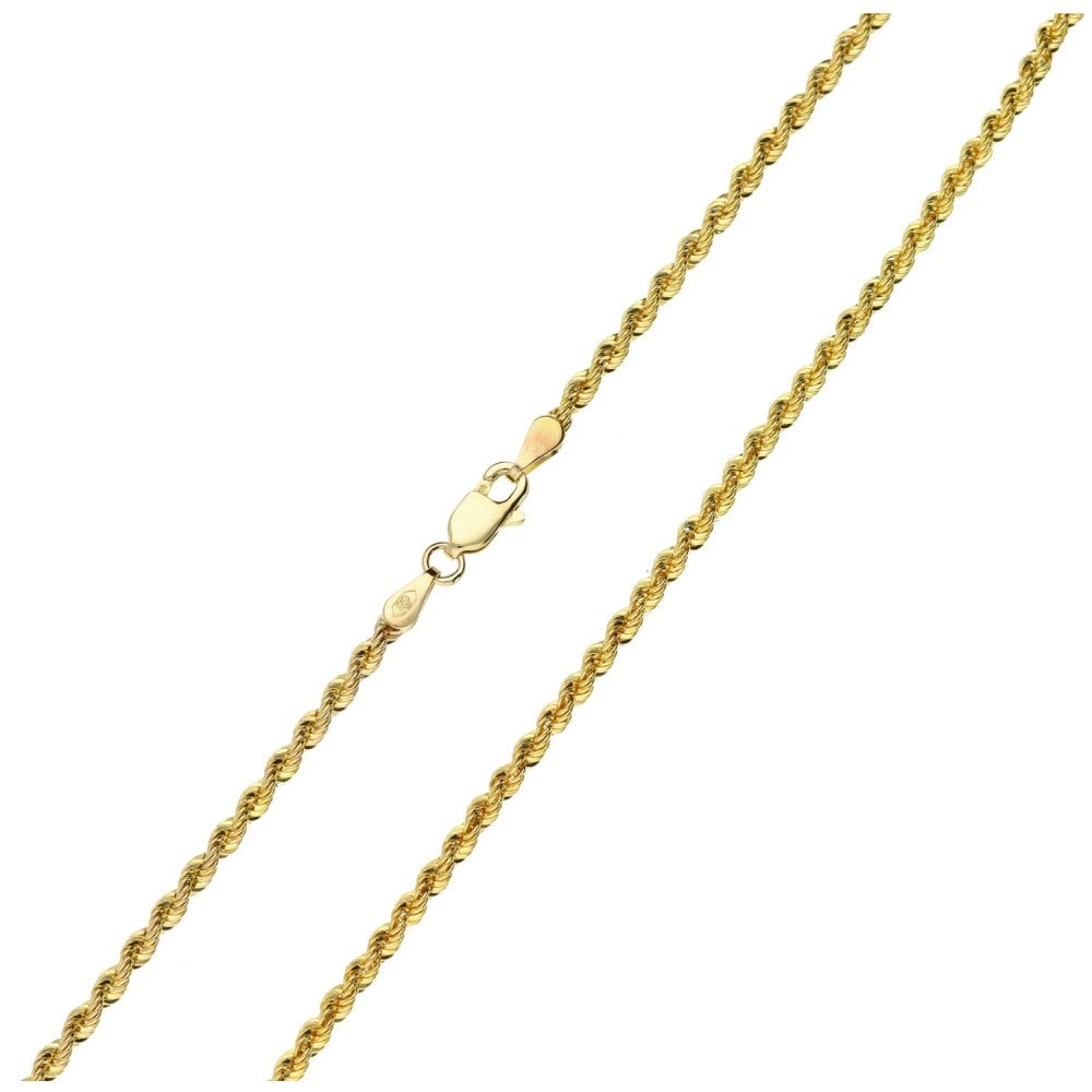 9ct Yellow Gold Ladies Rope Chain-18"