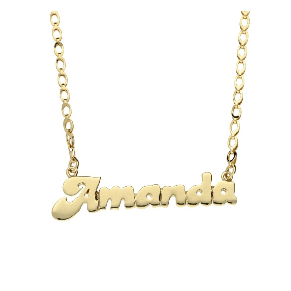 9ct Yellow Gold Necklace & "Amanda" Named Pendant