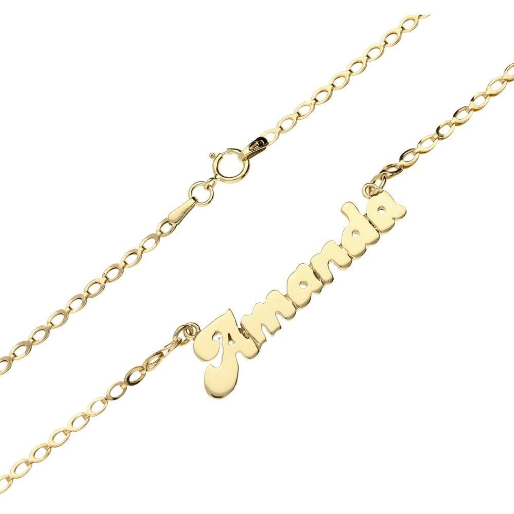 9ct Yellow Gold Necklace & "Amanda" Named Pendant