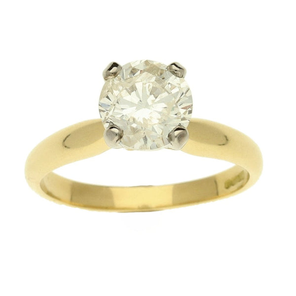 18ct Yellow Gold Diamond Solitaire Ring - Size L