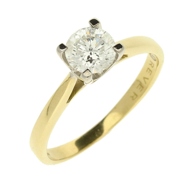 18ct Yellow Gold Ladies Diamond Solitaire Ring - Size M