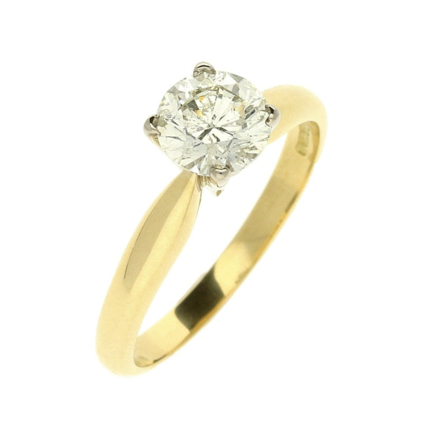 18ct Yellow Gold Diamond Solitaire Ring - Size M