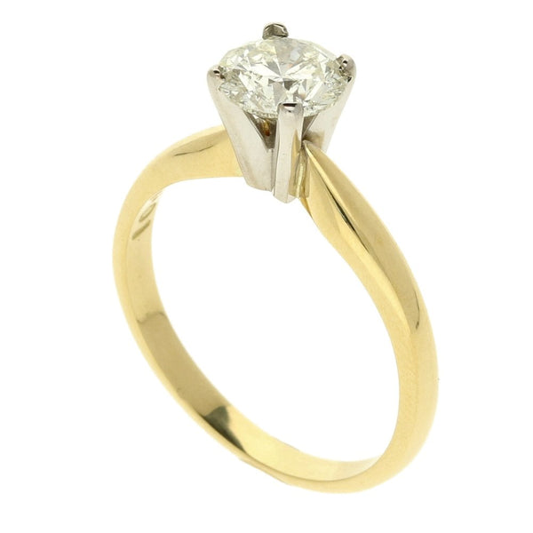 18ct Yellow Gold Diamond Solitaire Ring - Size M