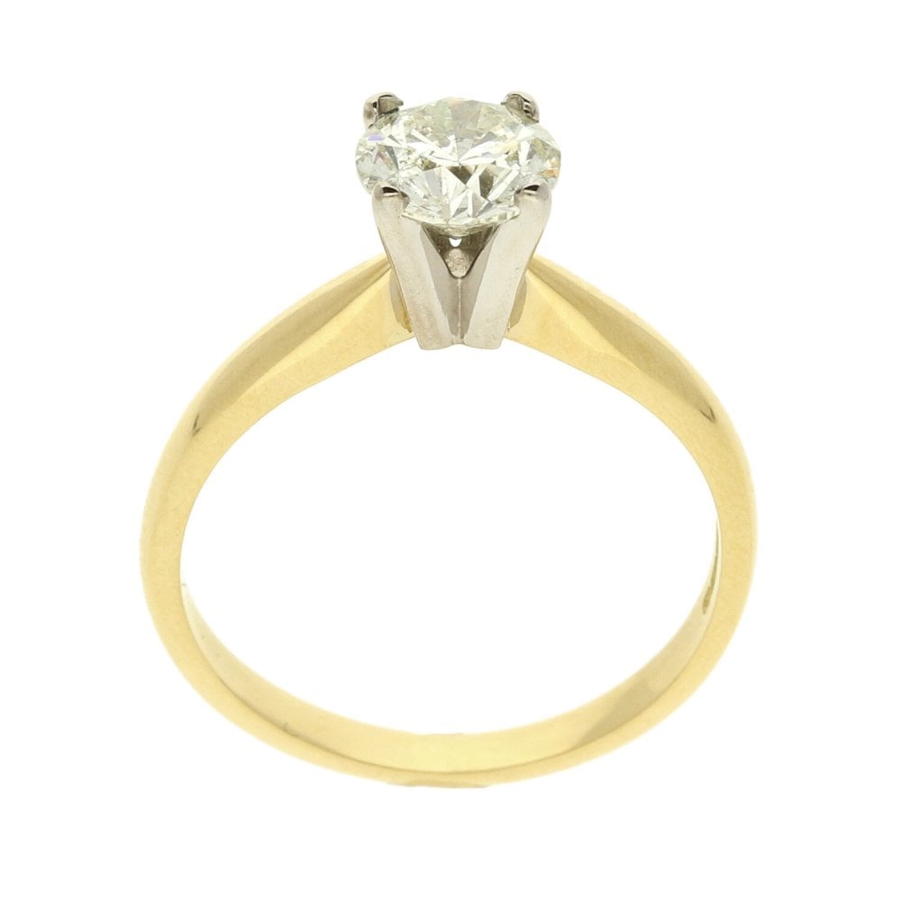 18ct Yellow Gold Diamond Solitaire Ring - Size M
