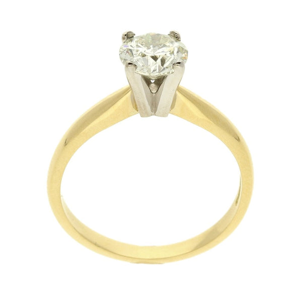 18ct Yellow Gold Diamond Solitaire Ring - Size M