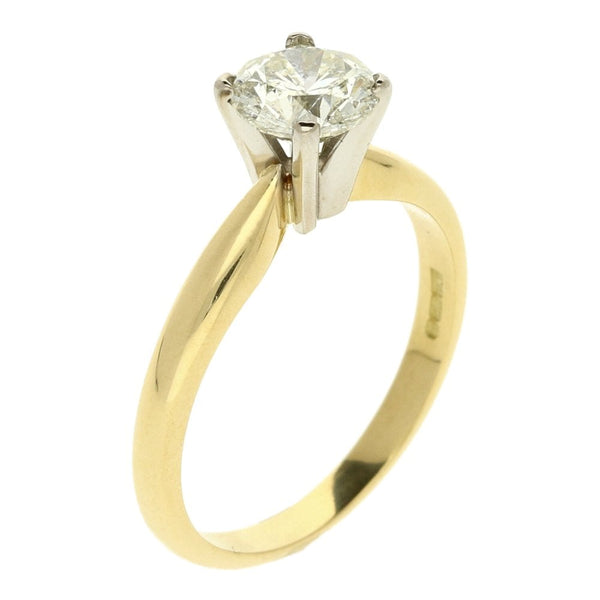 18ct Yellow Gold Diamond Solitaire Ring - Size M