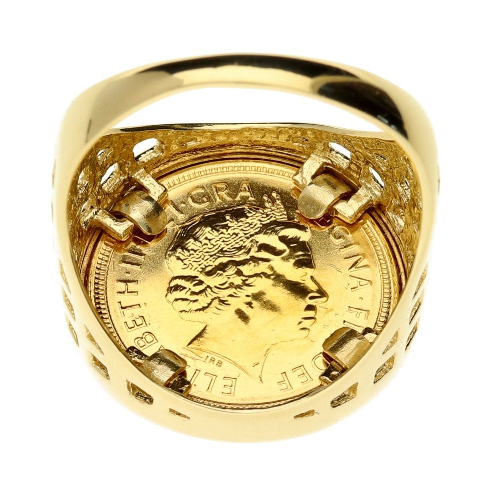 Half Sovereign Yellow Gold Coin Ring