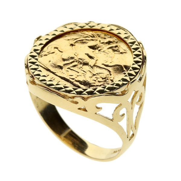 Gold 1914 Half Sovereign Ring - Size U