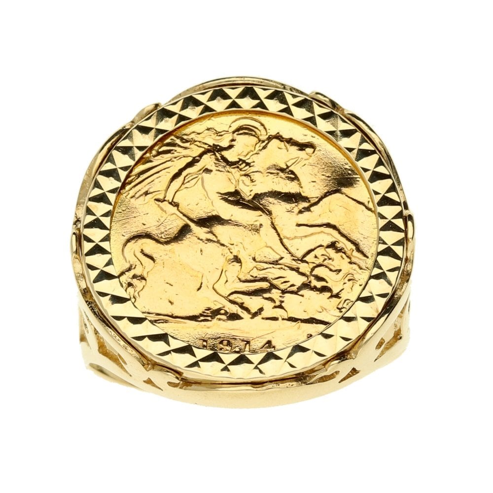 Gold 1914 Half Sovereign Ring - Size U