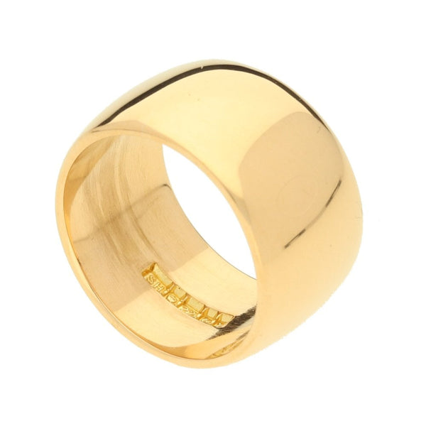 22ct Yellow Gold D-Shape Gents Wedding Ring - Size L