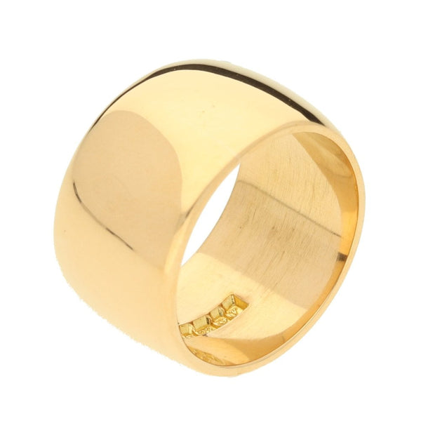22ct Yellow Gold D-Shape Gents Wedding Ring - Size L