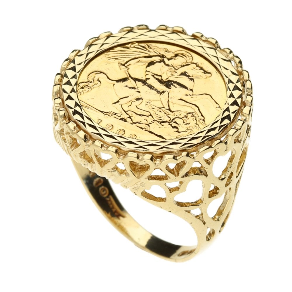 Half Sovereign Yellow Gold Coin - Ring Size R