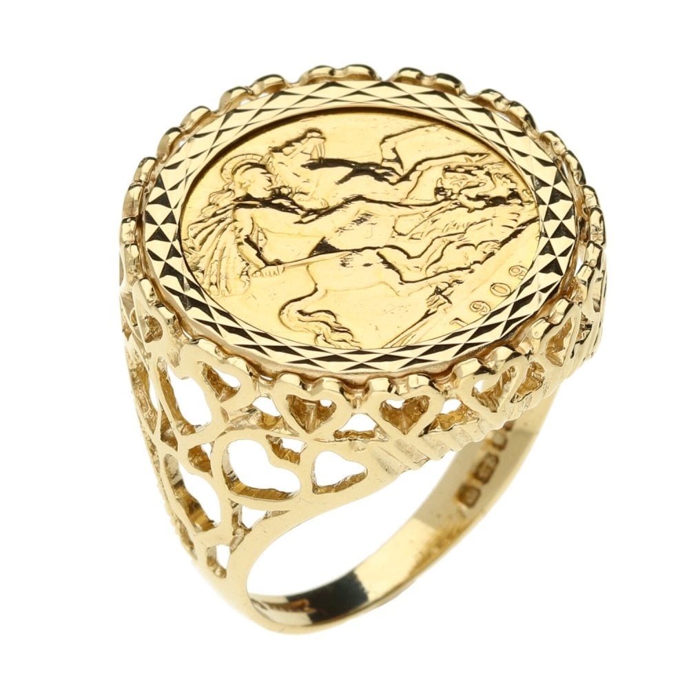 Half Sovereign Yellow Gold Coin - Ring Size R