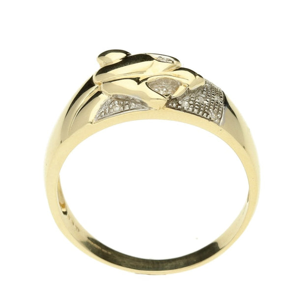 9ct Yellow Gold Gents Leopard Head Ring