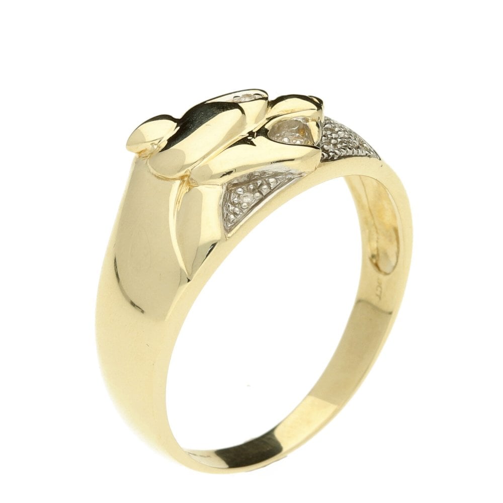 9ct Yellow Gold Gents Leopard Head Ring
