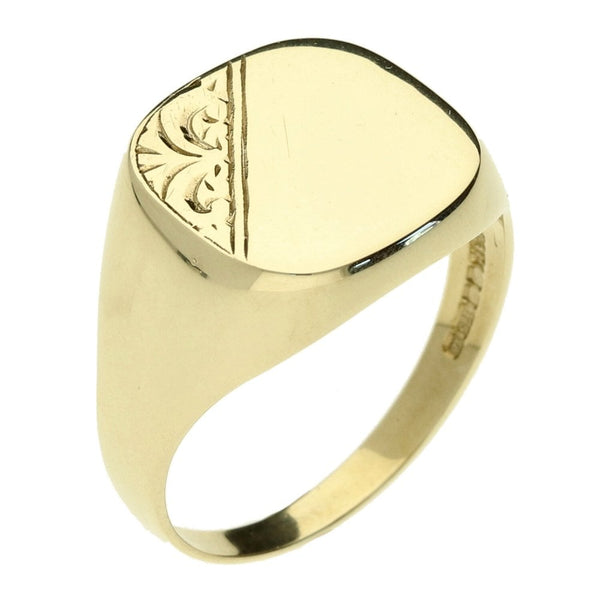 9ct Yellow Gold Gents Signet Ring - Size U