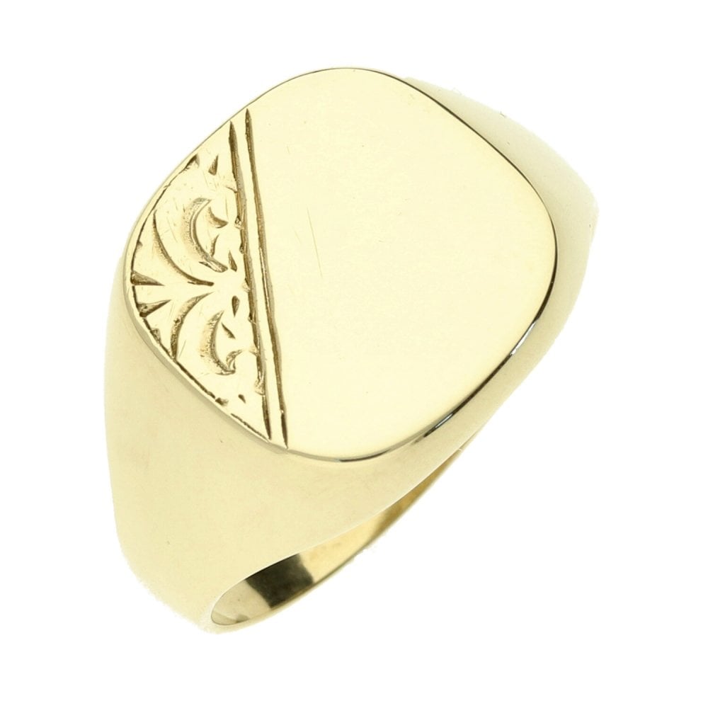 9ct Yellow Gold Gents Signet Ring - Size U