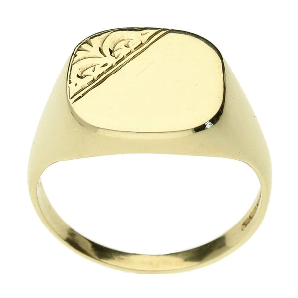 9ct Yellow Gold Gents Signet Ring - Size U