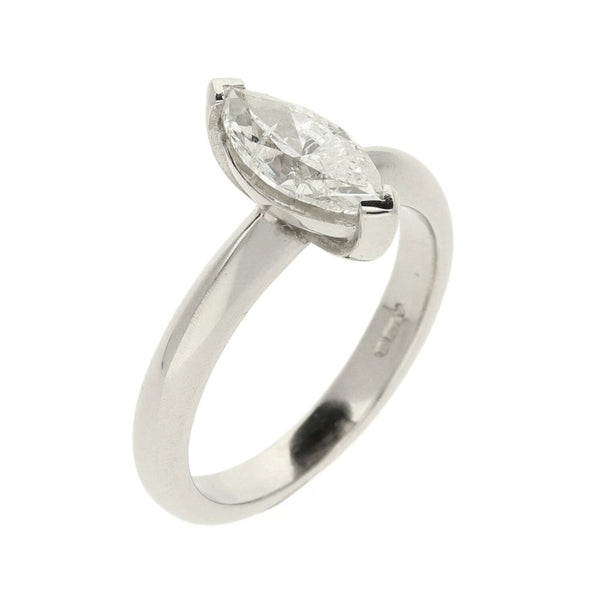 Platinum Marquise Cut Diamond Engagement Ring - Size K - 1.01ct