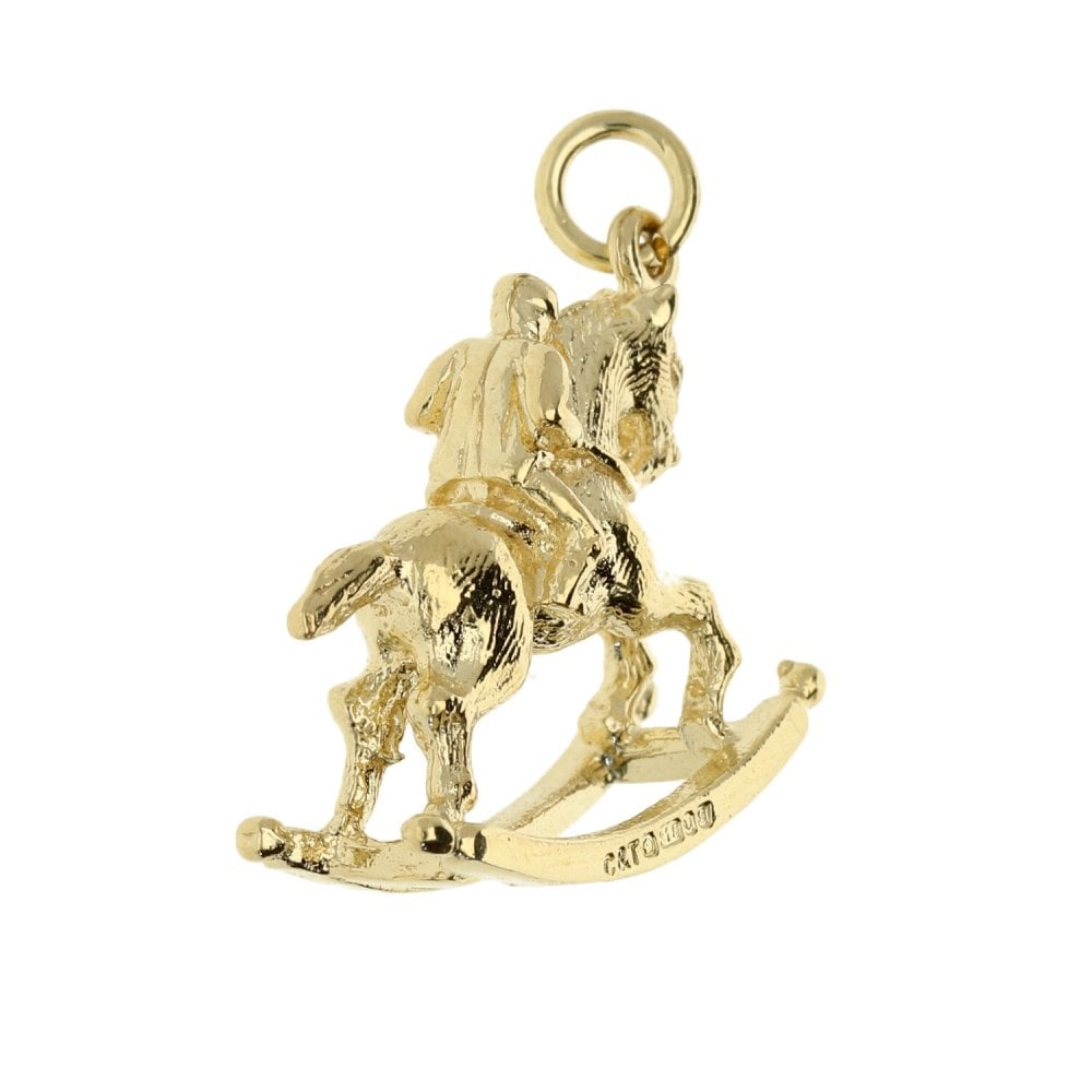 9ct Yellow Gold Racehorse & Jockey Charm