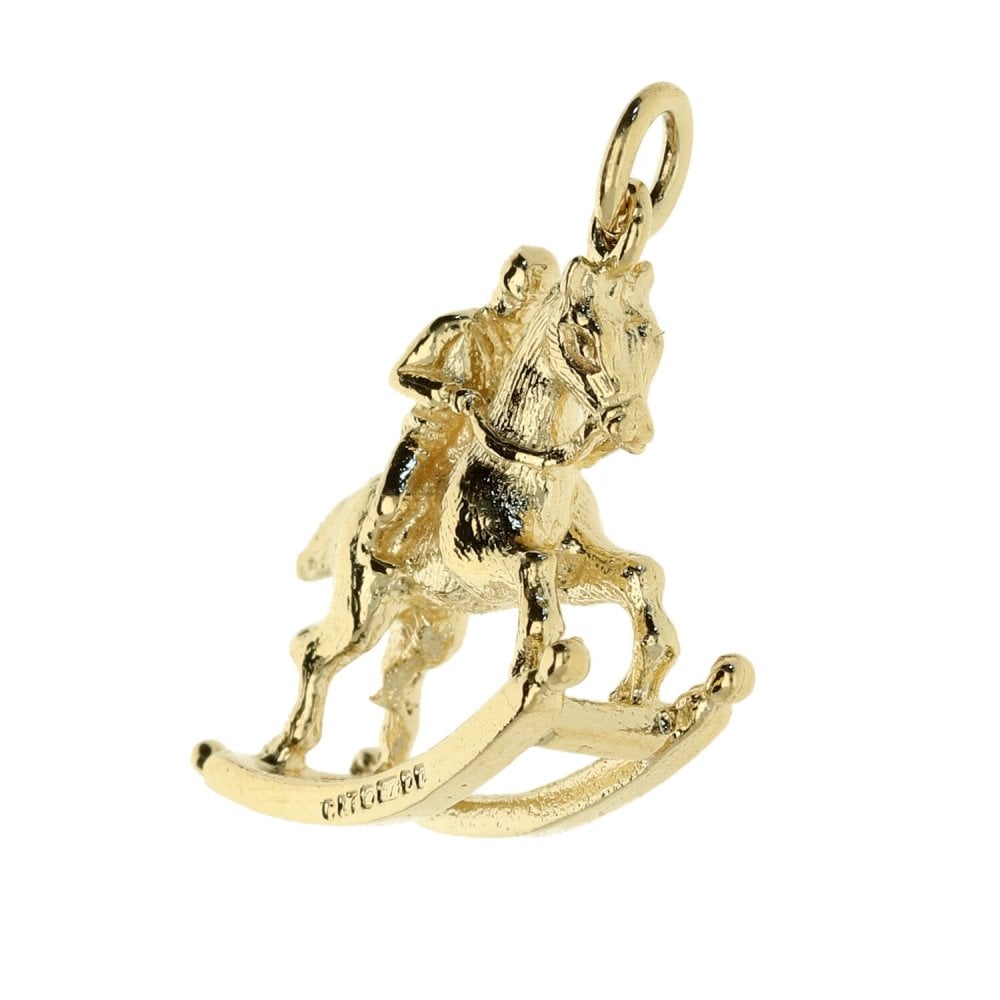 9ct Yellow Gold Racehorse & Jockey Charm