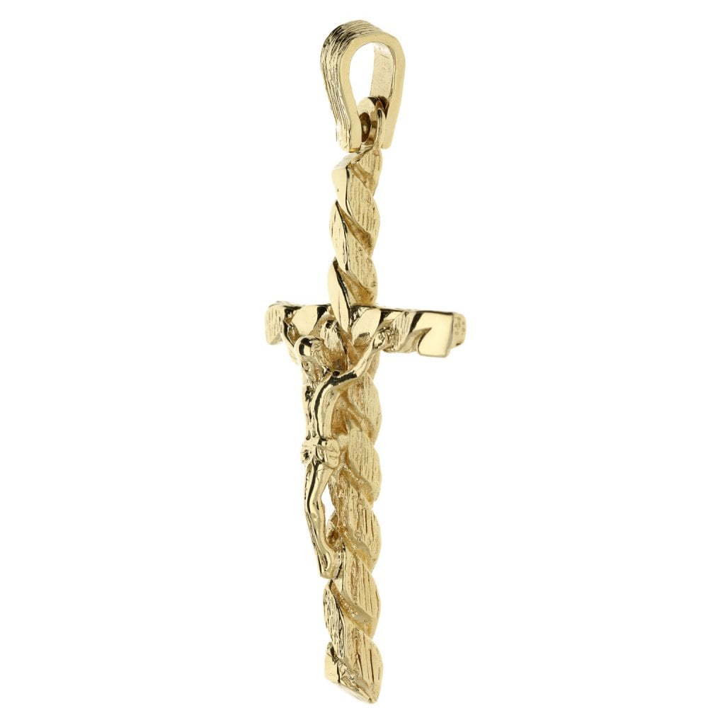 9ct Yellow Gold Large Spiral Cross