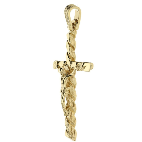 9ct Yellow Gold Large Spiral Cross