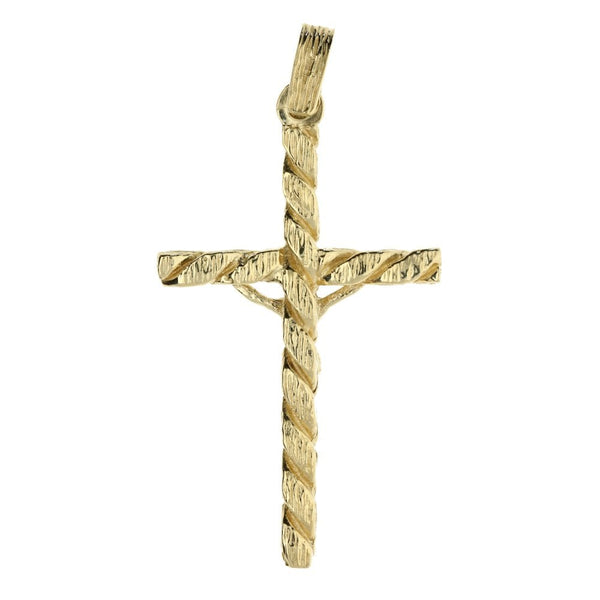 9ct Yellow Gold Large Spiral Cross
