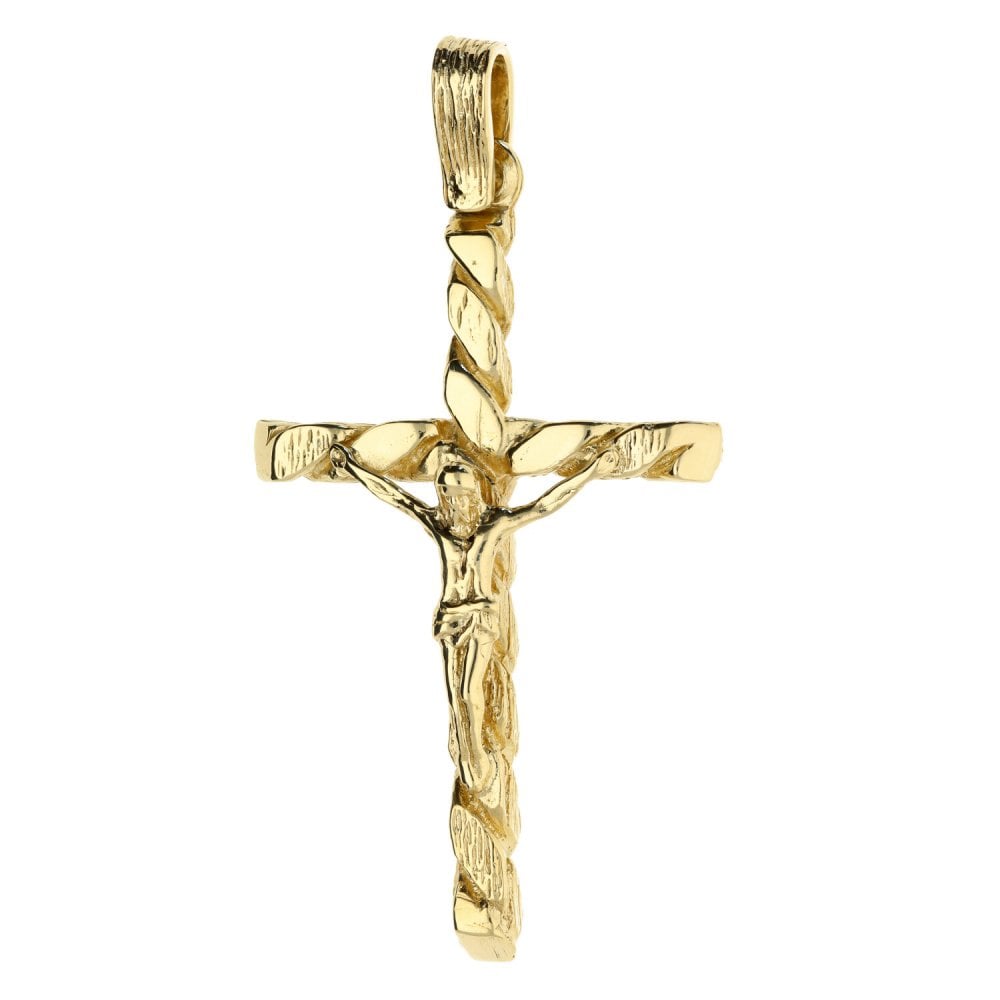 9ct Yellow Gold Large Spiral Cross