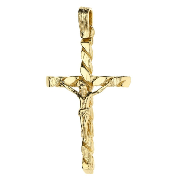 9ct Yellow Gold Large Spiral Cross