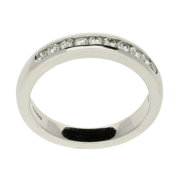 18ct White Gold Diamond Half Eternity Ring - Size M